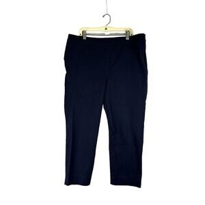Talbots Pants Womens 12 Chatham‎ Dark Blue Chambray High Rise Classic Pull On